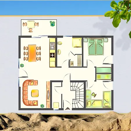 Sonneninsel Haus Himmelblau Erdgeschoss Lejlighed *